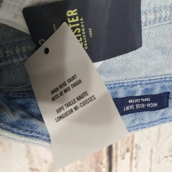 NWT  Hollister High-Rise Distressed Jean Skirt 9 - Picture 6 of 6